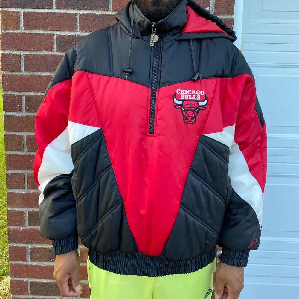 Vintage 90s Proplayer Chicago Bulls NBA jacket coat streetwear Michael Jordan
